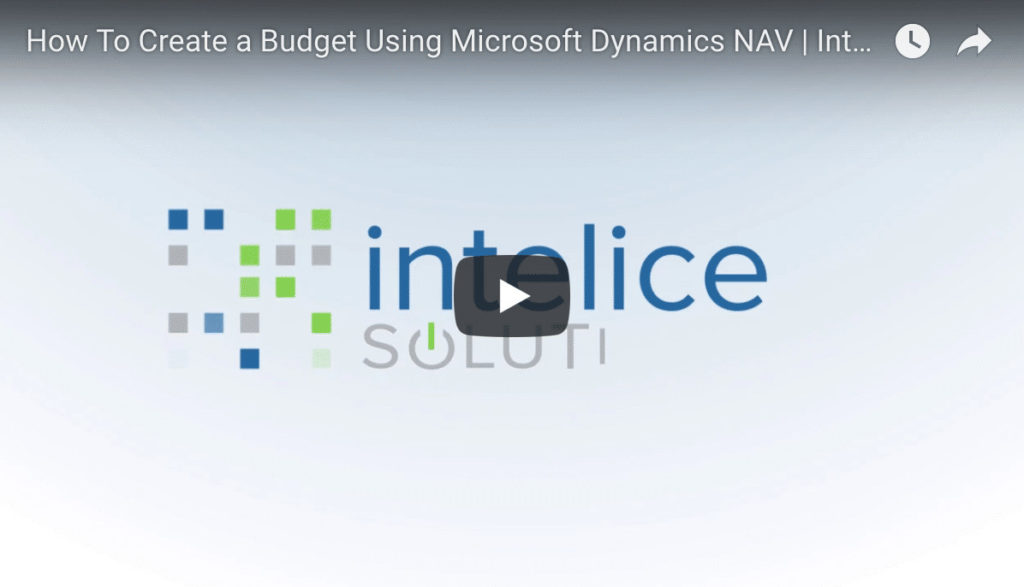 Microsoft Dynamics NAV Budgeting