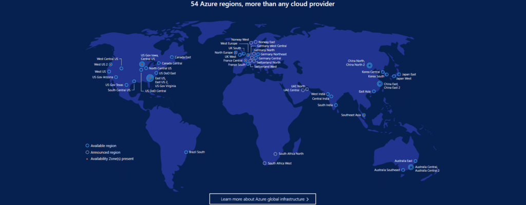 Azure Region Map