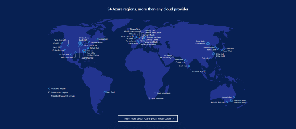 Azure Region Map