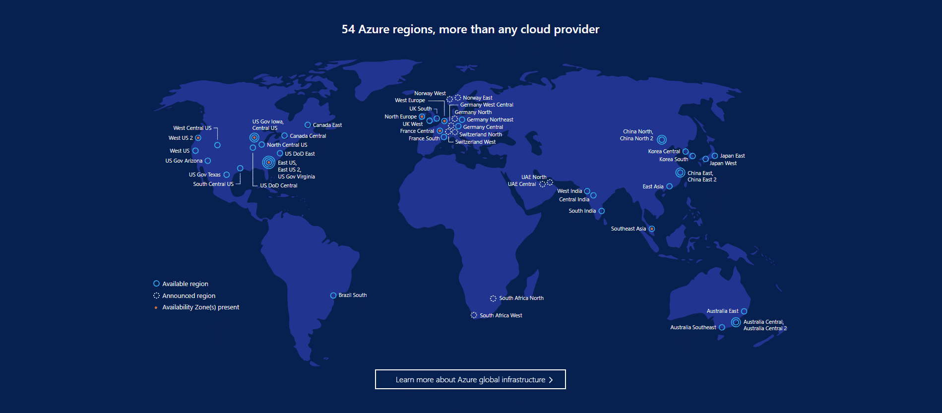 Azure Region Map Azure Region Map