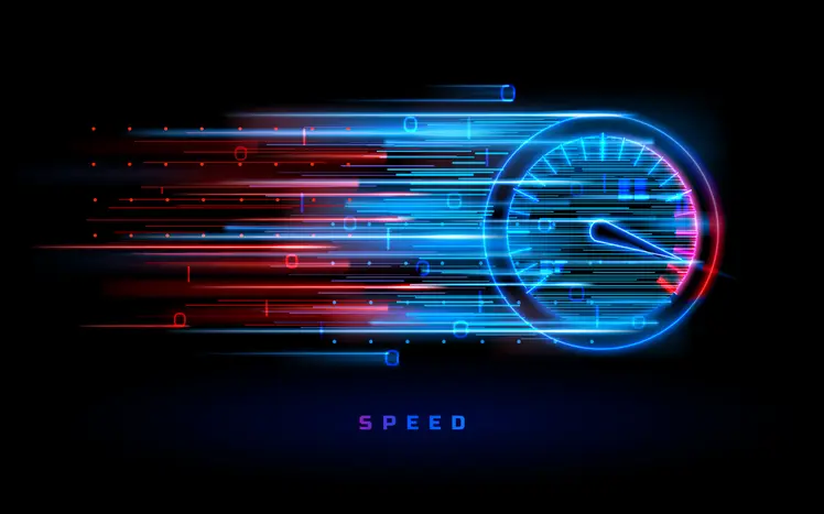 Download progress bar or round indicator of speed Download progress bar or round indicator of web speed. Sport car speedometer for hud background. Gauge control with numbers for speed measurement. Analog tachometer, high performance theme